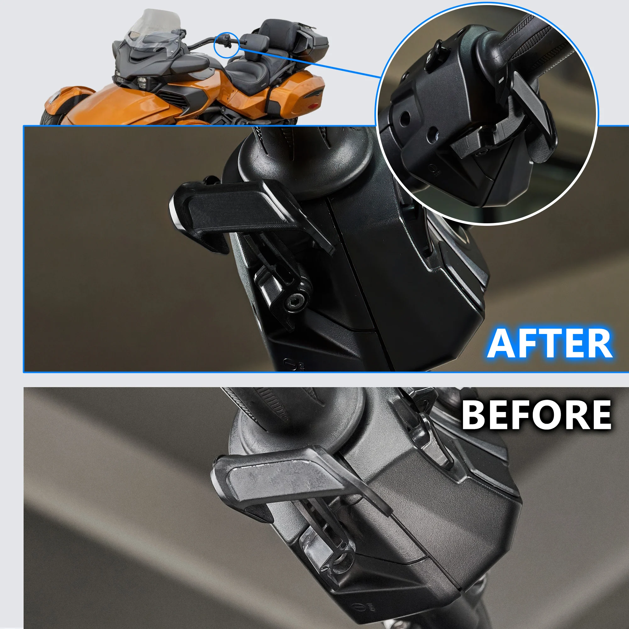 Precision in Black: Short-Throw Control Lever for Ultimate Feedback for Can Am Spyder F3 RT High Quality ATV Accessory