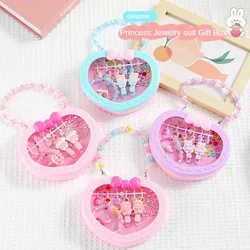 Cute Cartoon Children's Hair Clip Accessory Set Present Box Girls Manual DIY Sticker Handbag Daughter Jewelry Toys Holiday Gift