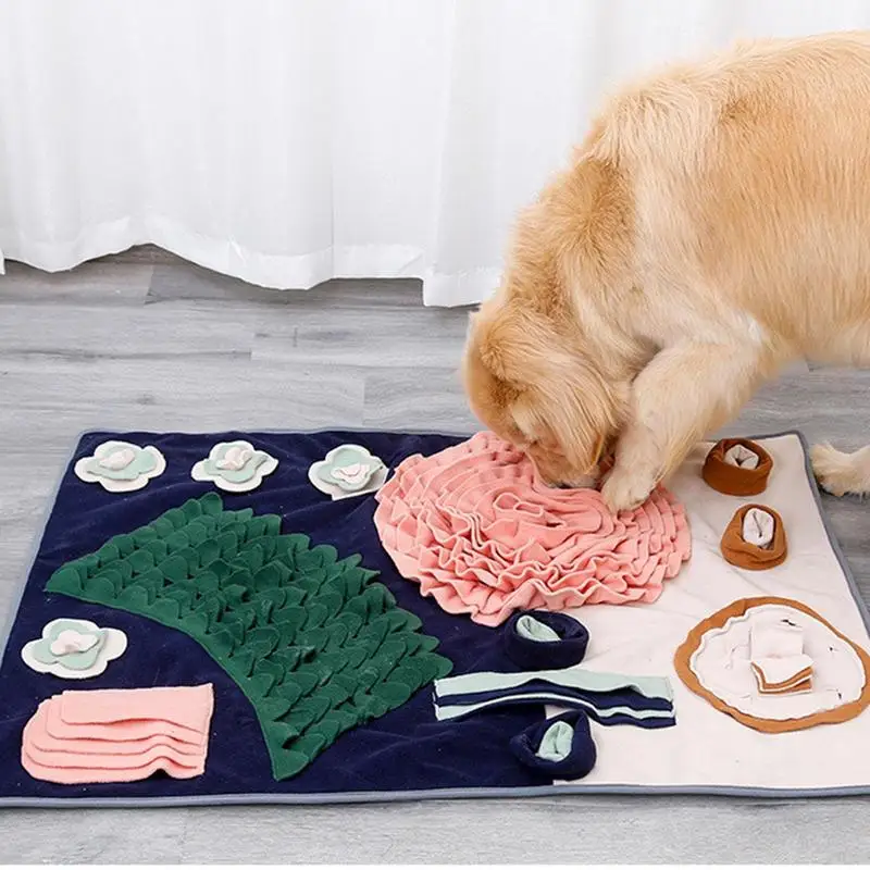 Dog Interactive Enrichment Toys Colorful Slow Eating Mat For Smell Training Foraging Mat Mental Stimulation Toys