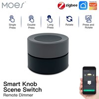 MOES Tuya ZigBee Smart Knob Switch Wireless Scene Switch Button Controller Battery Powered Automation Scenario Smart Life App