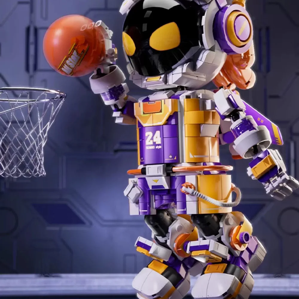 SEMBO Starry Sky Astronaut Basketball Players Building Block Cyberpunk Dunk Action Figure Bricks Puzzle Assembly Toys Kid Gift