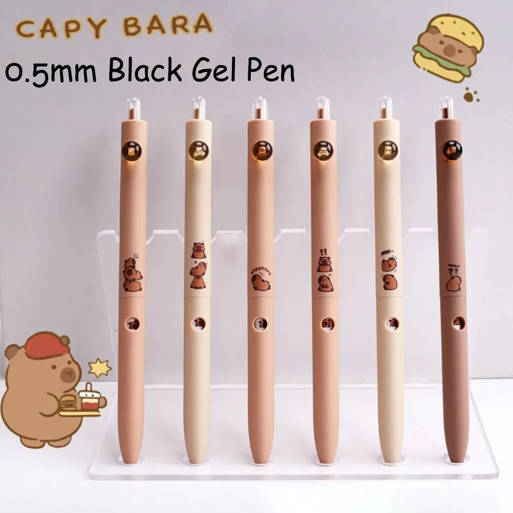 

New ST Tip Capybara Neutral Pen Press Type 0.5mm Black Ink Signing Pen School Supplies Quick Drying Ballpoint Pen Student