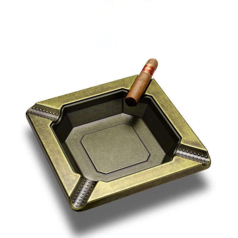 

Пепельница для сигар в стиле ретро, квадратная пепельница из нержавеющей стали, персонализированная креативная пепельница