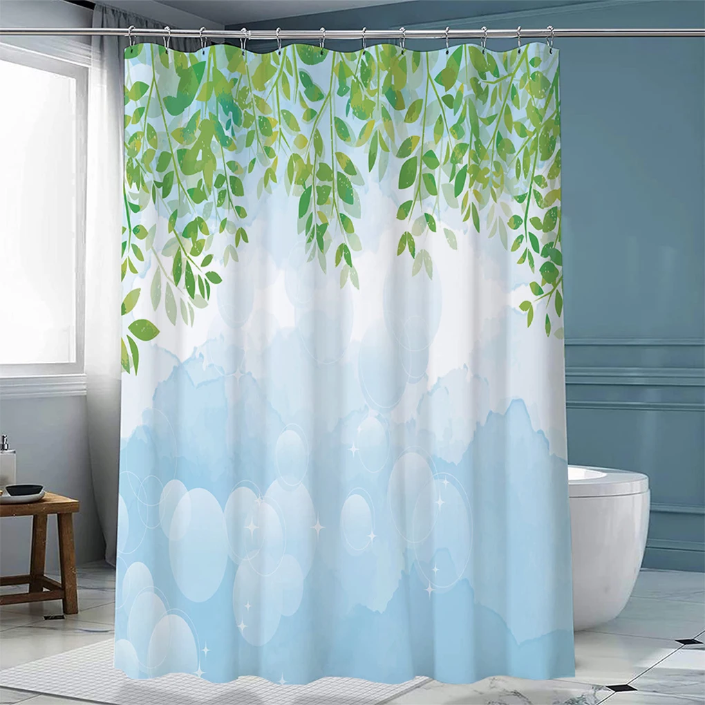 

White Affordable Bathroom Curtains Easy To Clean And Install Space-saving Polyester Shower Curtain For Bathroom YL347-7