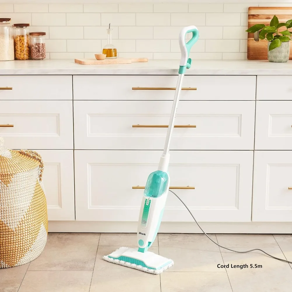 Steam Mop with 2 Dirt Grip Pads, Lightweight, for all Sealed Hard Floors like Tile, Hardwood, Stone, Laminate, Vinyl & More
