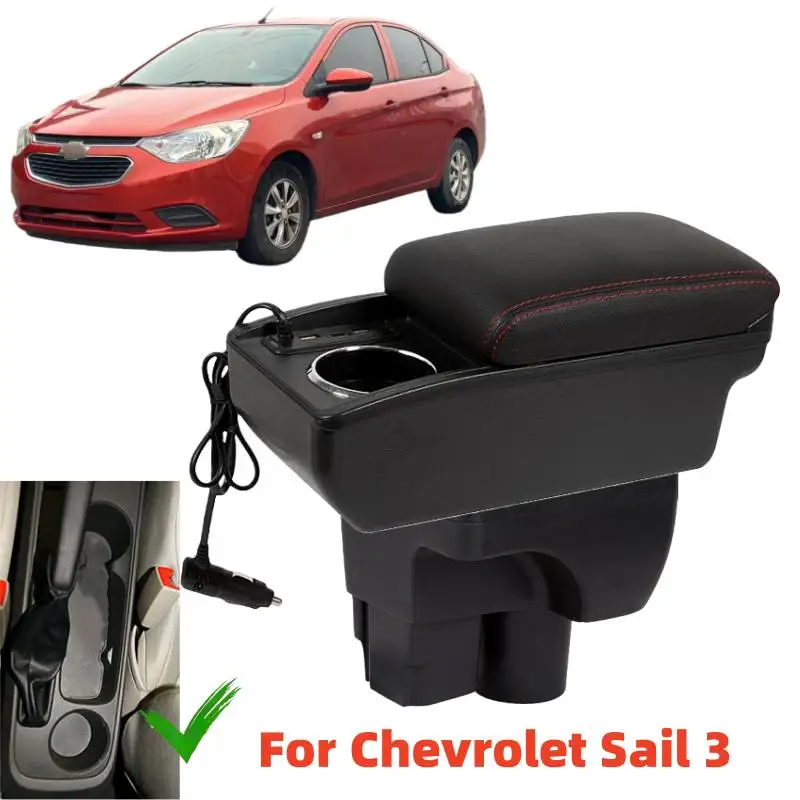 Reposabrazos para Chevrolet Sail 3, Reposabrazos para Chevrolet Aveo 3 Sail III 2015~2018, Consola Central con Espacio de Almacenamiento