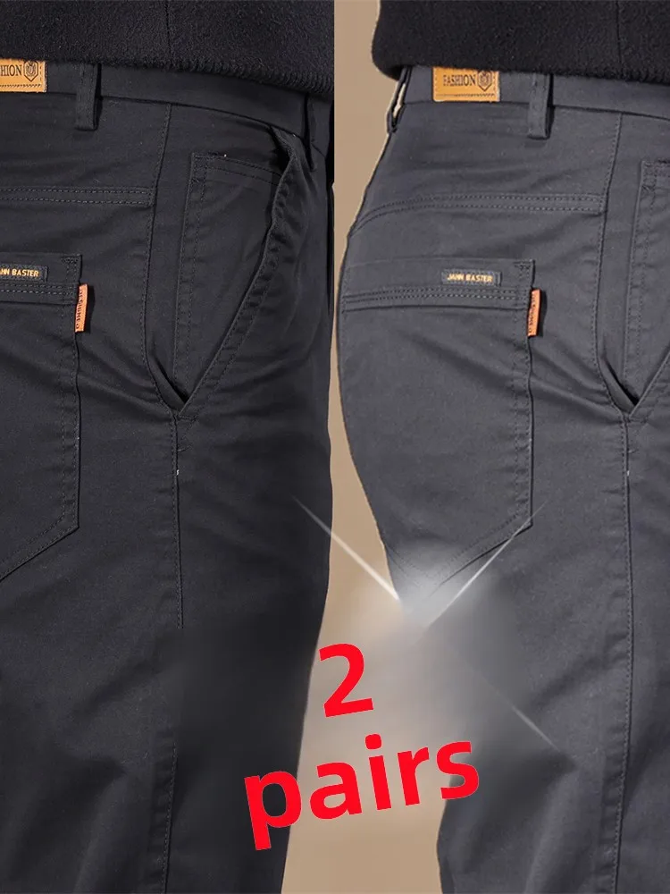 Pantalones informales de pierna recta para hombre, ropa de negocios, duraderos, holgados, elásticos, de talla grande, ropa de...
