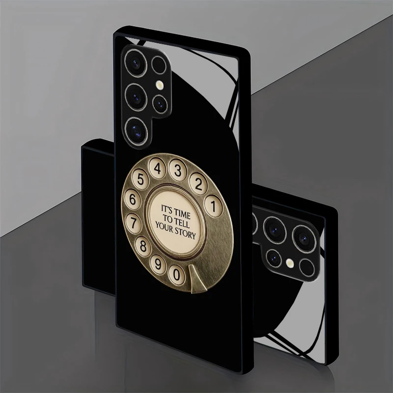 2D Dial Pad Pattern Vintage Phone Case for Samsung S26 S25 S24 S23 S22 S21 S20 A56 A36 A16 Tempered Glass Protective Cover view 4