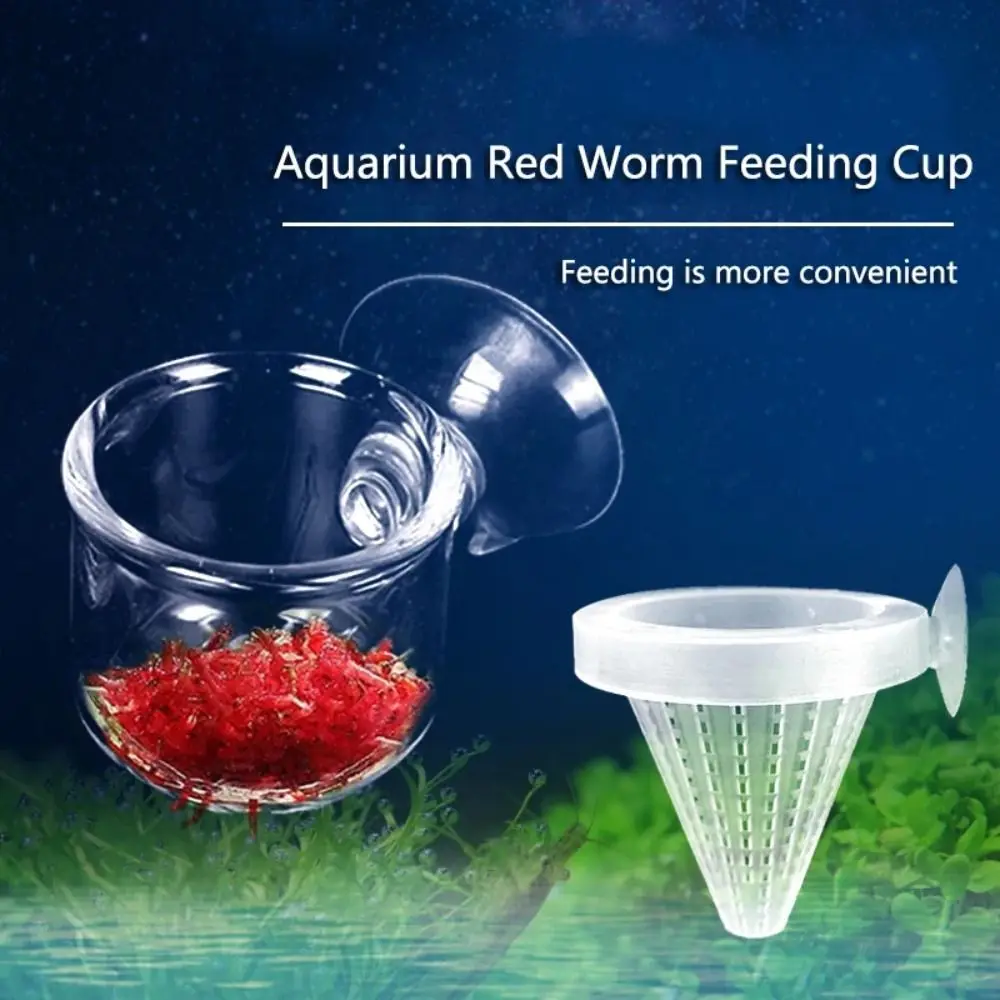 New Tapered Hopper Basket Automatic Feeder Plastic With Suction Cup Aquarium Red Worm Feeding Red Worm Feeder