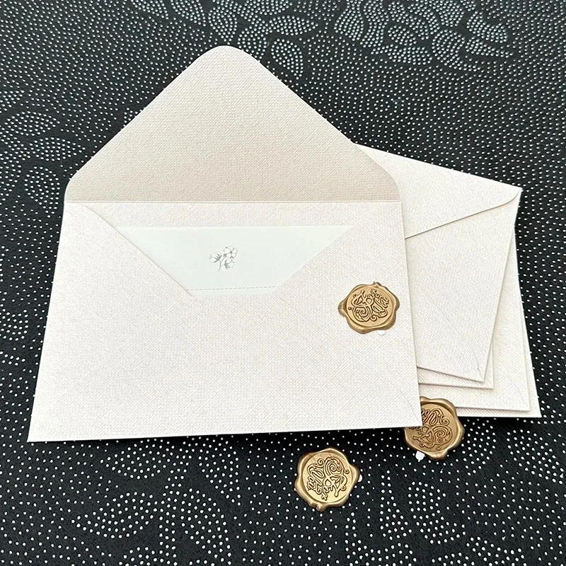 30pcs/lot Thickened 250g Linen Texture Pattern White High-grade Envelope Retro for Invitations Postcards Wedding Business Letter