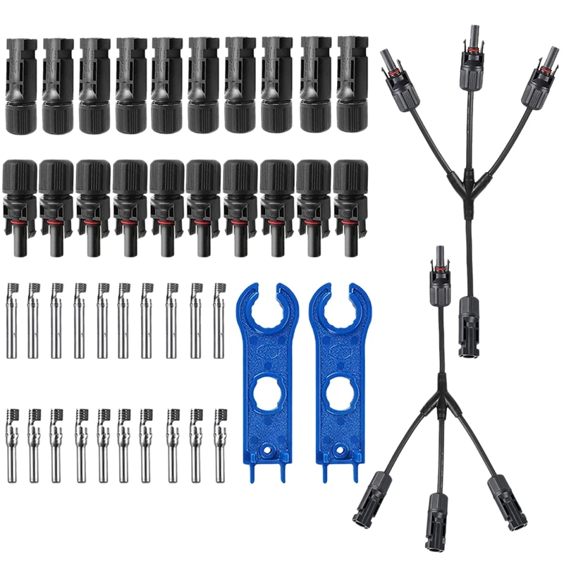 Solar Panel Connectors Y-Type 1Way 3 Photovoltaic Connector Photovoltaic Connector Photovoltaic Connector Wrench