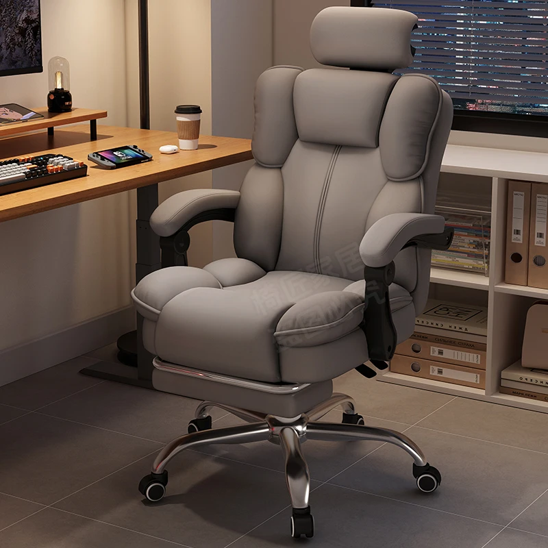 

Designer Gray Office Chair Soft Modern Heavy High Comfortable Desk Chair Ergonomic Relaxing Silla Escritorio Office Furniture