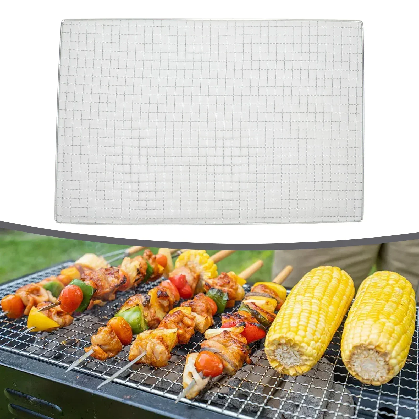 Grate Mesh Net BBQ Mesh Campfires BBQ Grill Grate Grid For Japanese Korean Grill Grate Mesh Net Outdoor Picnics