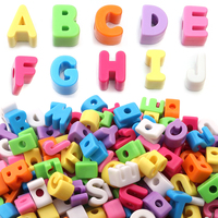 10-26pcs/lot Mix Color Acrylic Alphabet Number Beads Big Hole Loose Beads For Jewelry Making DIY Bracelet Necklace Keychain