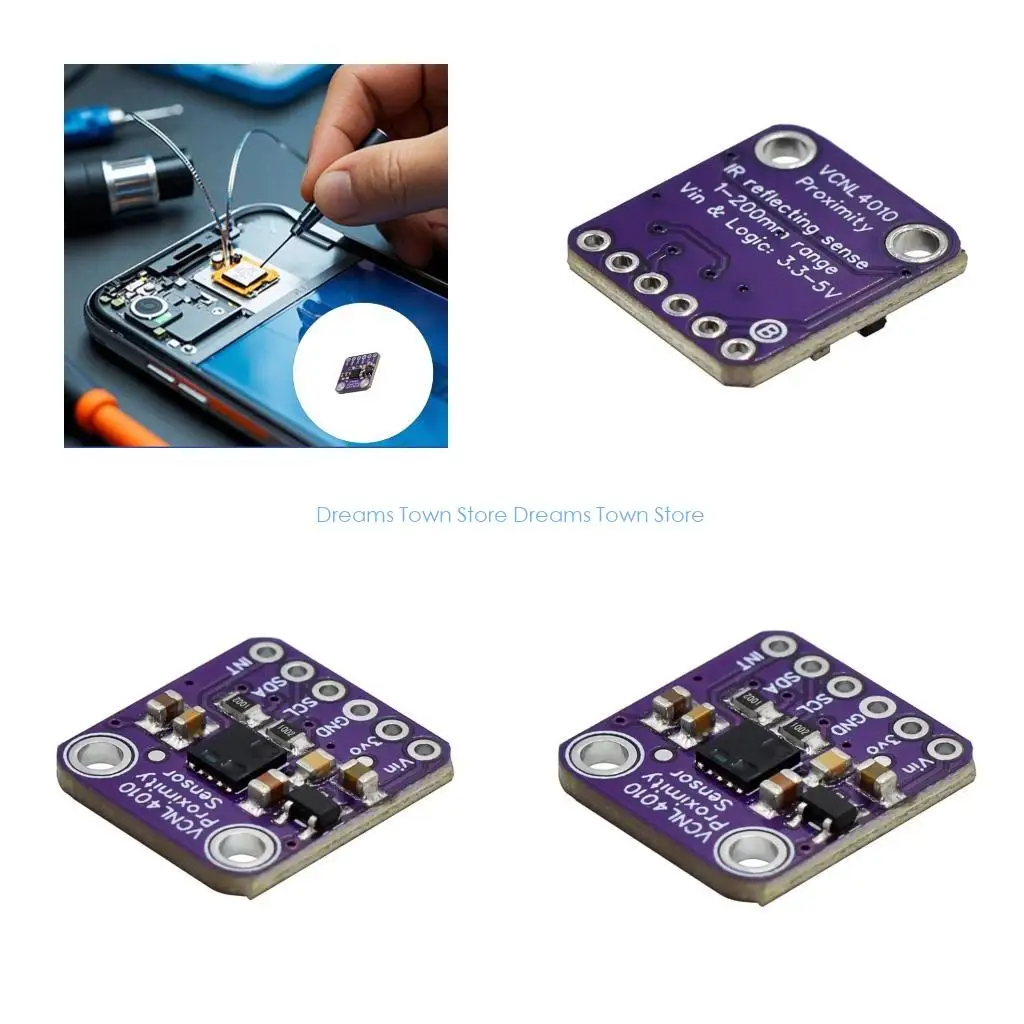 HX6A Light Proximity Sensory Module VCNL4010 I2C Board 3.3V to 5V for Microcontroller Builds and Automation Experiments