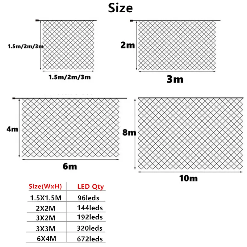 4x6M Solar Power LED Christmas Garlands LED String Christmas Net Lights Fairy Xmas Party Garden Wedding Decoration Curtain Light image 6