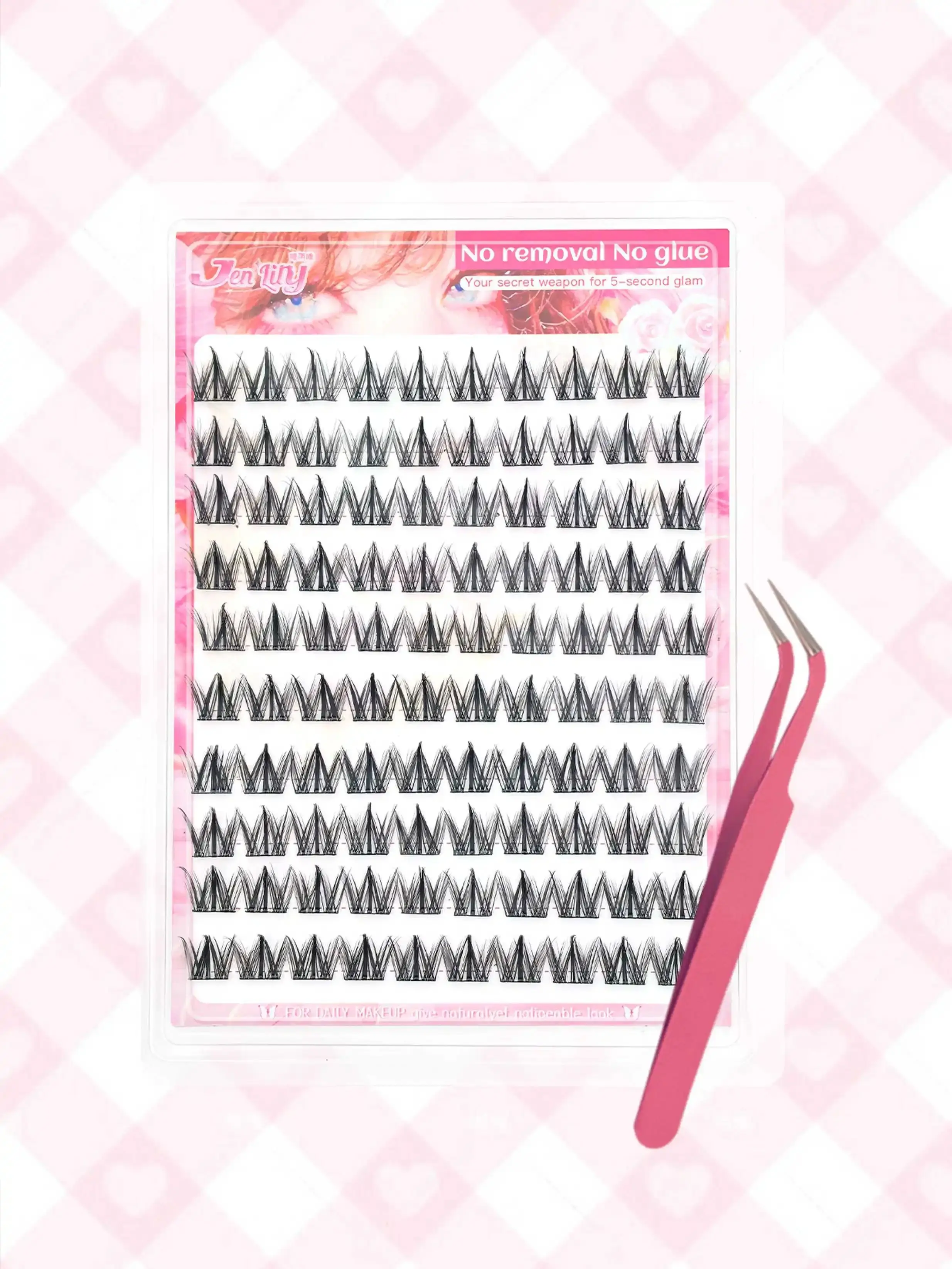 Kit d'extension de faux cils de style coréen : 100 grappes auto-adhésives, super douces et d'un aspect naturel pour un usage quotidien sans tracas!