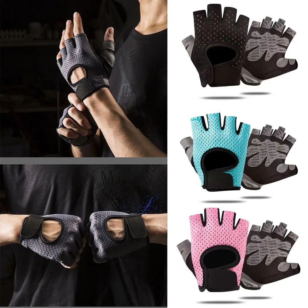 Breathable Weight Lifting Gloves Non-Slip Curved Open Back Cycling Motorcycle Gloves Shockproof Wearproof