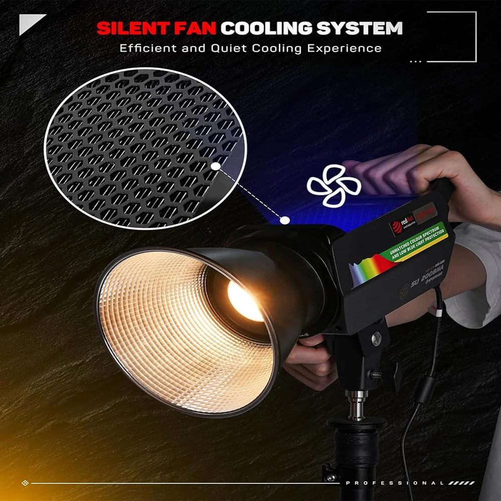 Ifootage SL1 200BNA ضوء تصوير LED عالي السطوع يتم التحكم فيه في التطبيق مع ضوء Softbox منخفض الضوء الأزرق