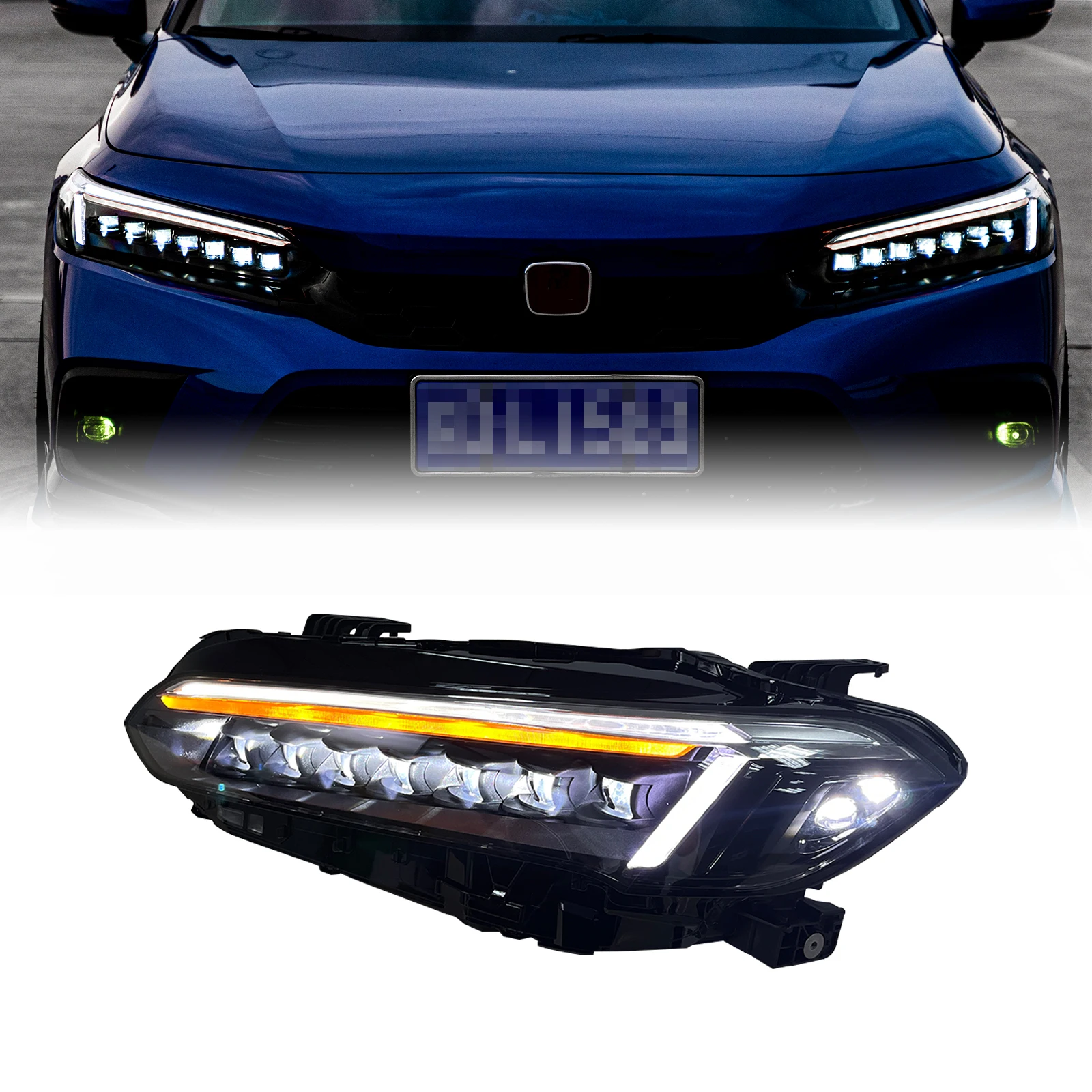 Leishuo Manufacture Car Modified LED Headlight Head Lamp LED Light For Honda 11th Civic 2021+