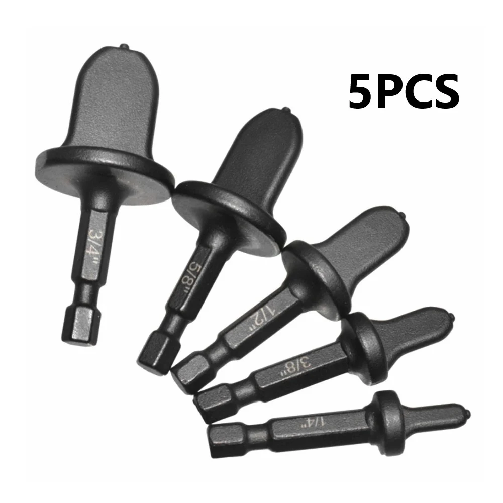 5pc Imperial Tube Expander Hex Shank Air Conditioner Copper Pipe Electric Drill Swaging Flaring Tools 3/4in 5/8