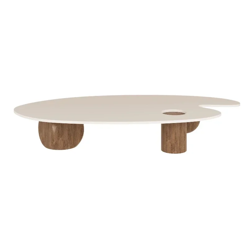 Simple classic ins palette, tea table, geometric creative glass, solid wood artist, coffee table, sofa side table