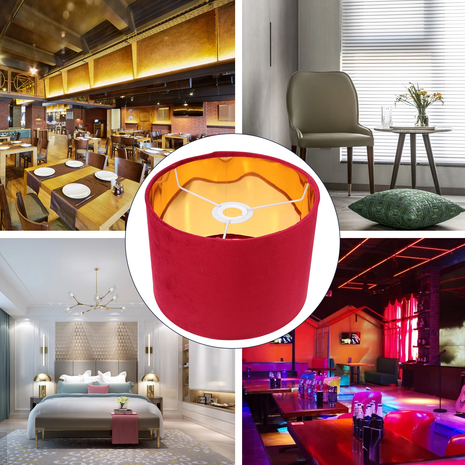 

1pc Gold Lampshade Cloth Bedside Light Cover Decorative Home Lamp Shade Durable Chic Light Accessory Simple Table Lamp Cover