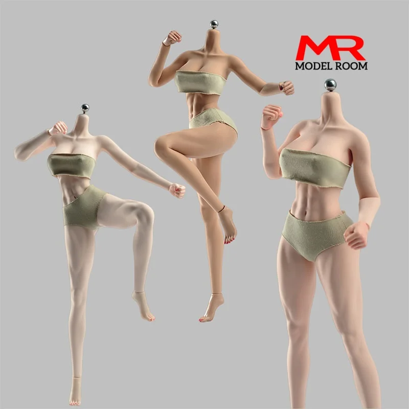 

YM507 1/6 Scale Fighting Girl Muscle Seamless Body 12'' Female Soldier Big Breast Action Figure Super Flexible Doll Model