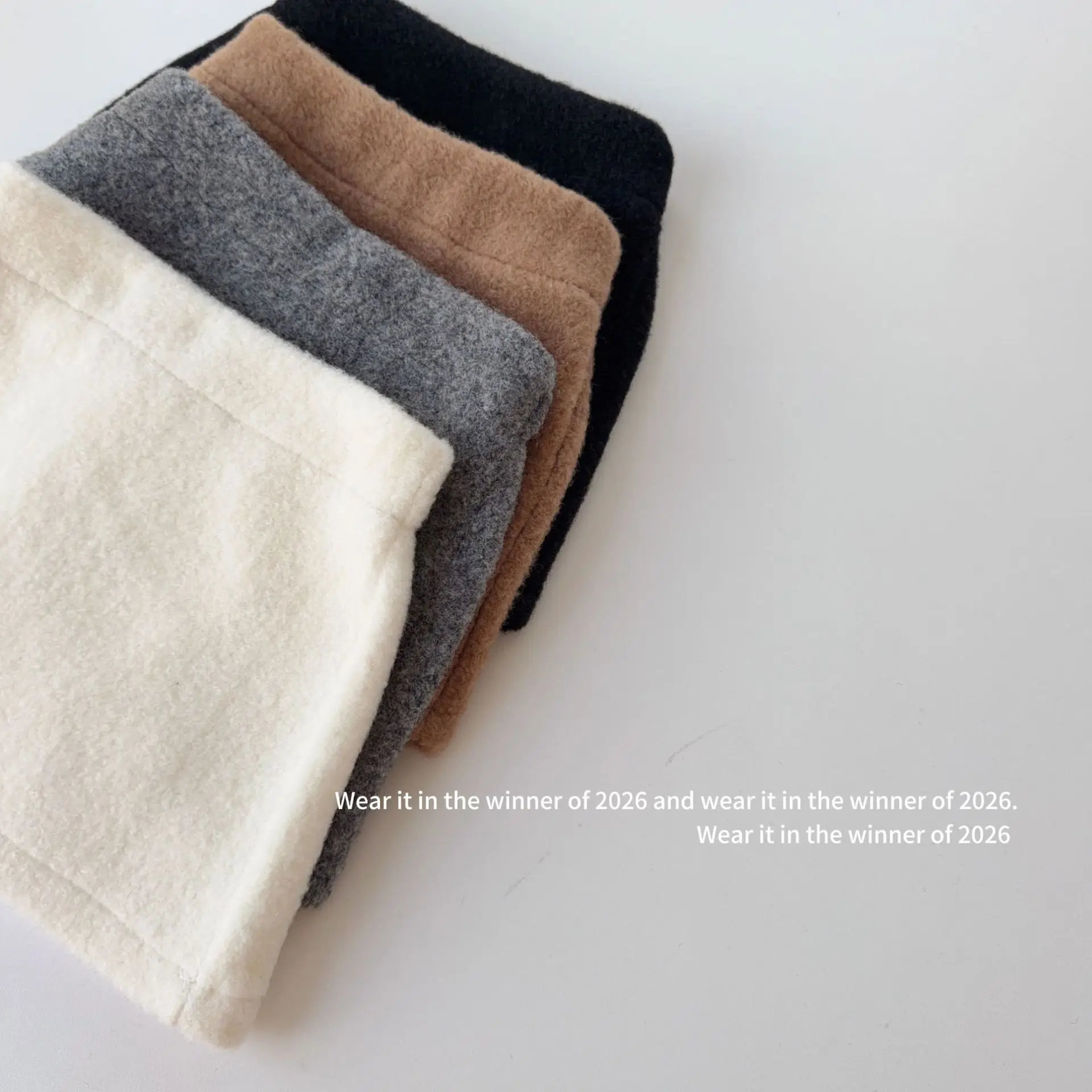 Girls Skirt 2026 Autumn and Winter New Children's Clothing Korean Style Girl Baby Soft Waxy Solid Color Thick Woolen Skirt Skirt - view 3