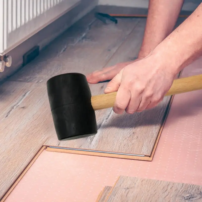 Rubber Hammer Mallet Flooring With Fiberglass Solid Wood Handle Rubber Mallet Hammer For Floor Tile Installation Home Decoration