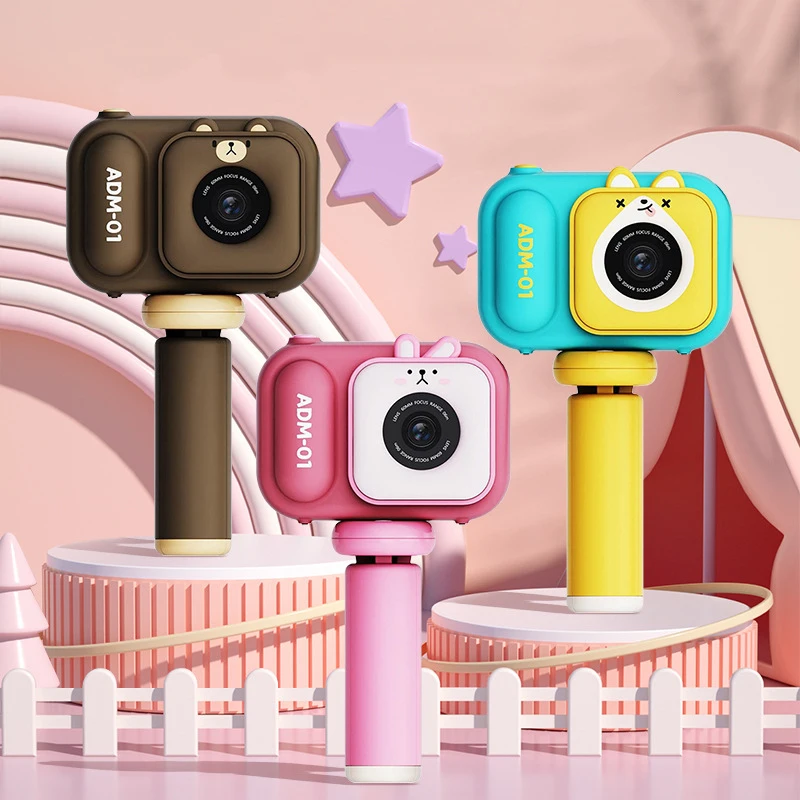 Mini caméra portable pour enfants, trépied, micro touristes, caméras avant et arrière, 48 méga pixels HD, photographie selfie, carme, cadeau d'anniversaire