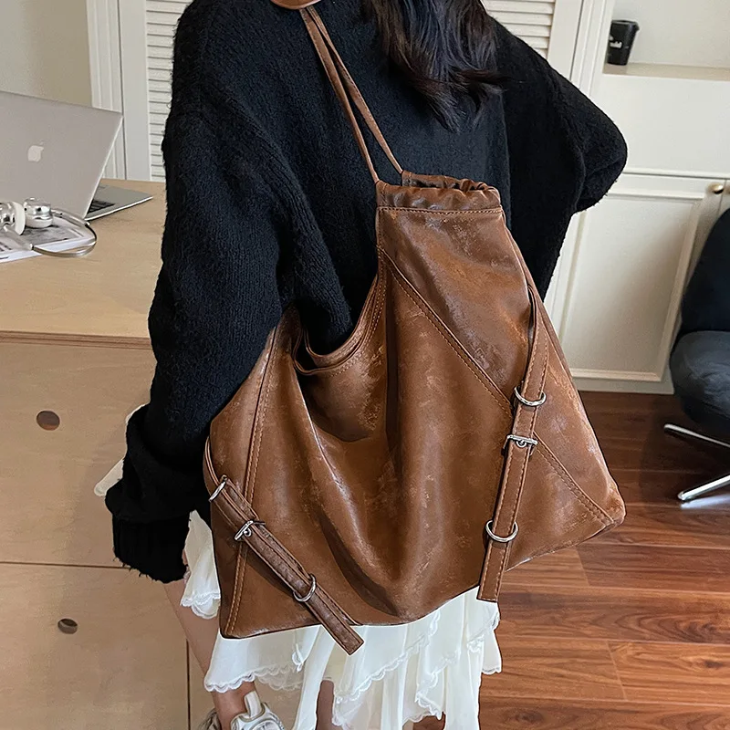 

Винтажная большая вместительная сумка для женщин, сумки на плечо, повседневные легкие сумки для покупок, универсальные дизайнерские сумки Bolsos Mujer