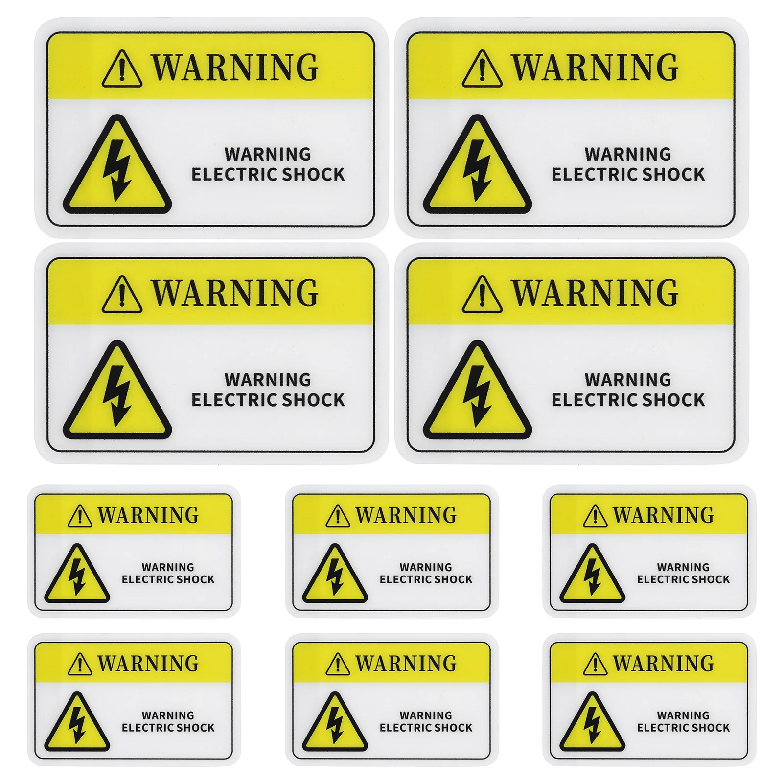 

10pcs Safety Warning Stickers Pvc Self-Adhesive Electric Shock Voltage Labels For Industrial Use Factories Warehouses