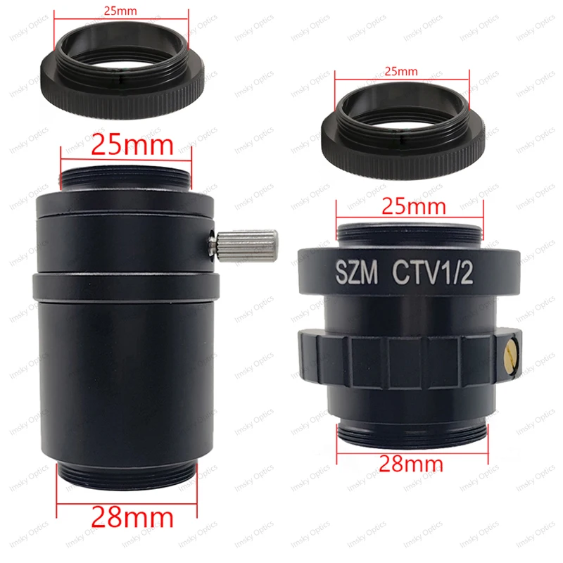 SZM CTV 1/2 1/3 1X CCD Adapter 0.3X 0.5X 1X C mount Lens For Zoom Trinocular Stereo Microscope HDMI VGA USB Camera
