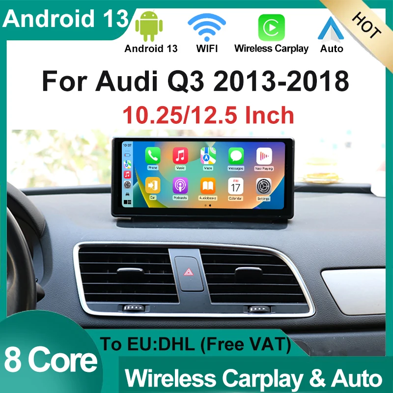 

Android 13 System Car GPS Navi Radio For Audi Q3 2013-2018 Carplay Auto BT Google WIFI SIM Multimedia Player Touch Screen Stereo