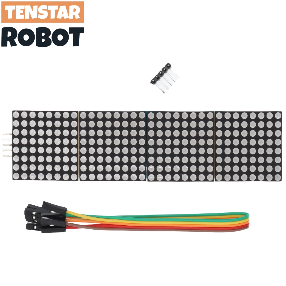 MAX7219 Dot Matrix Module  Microcontroller 4 In One Display with 5P Line  {With cable}