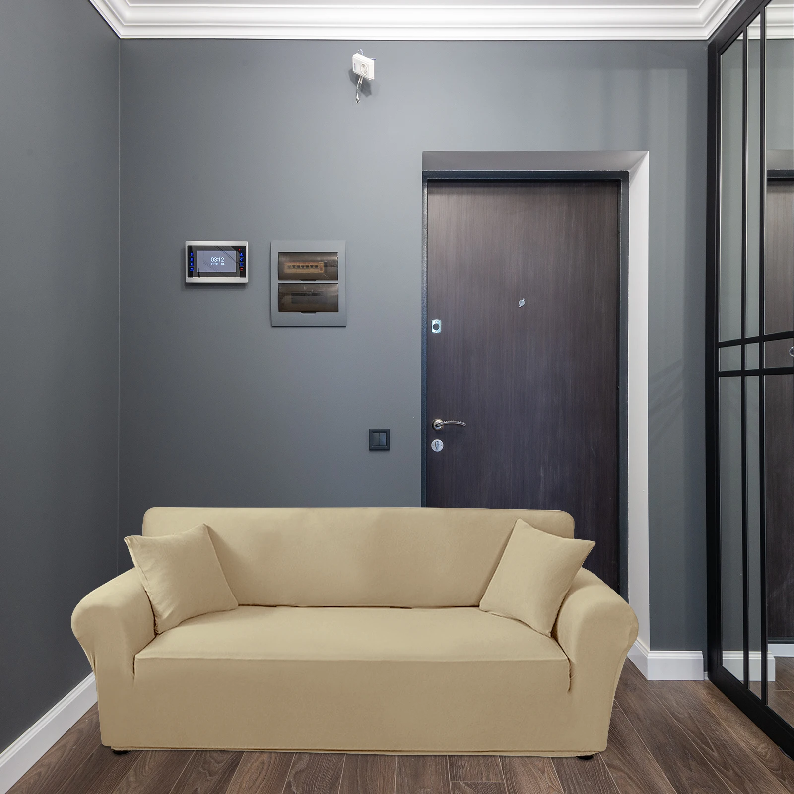 

1 шт. эластичный чехол для дивана, устойчивый к пятнам, однотонный, удобный, простой, для домашнего использования, декоративный мебельный аксессуар