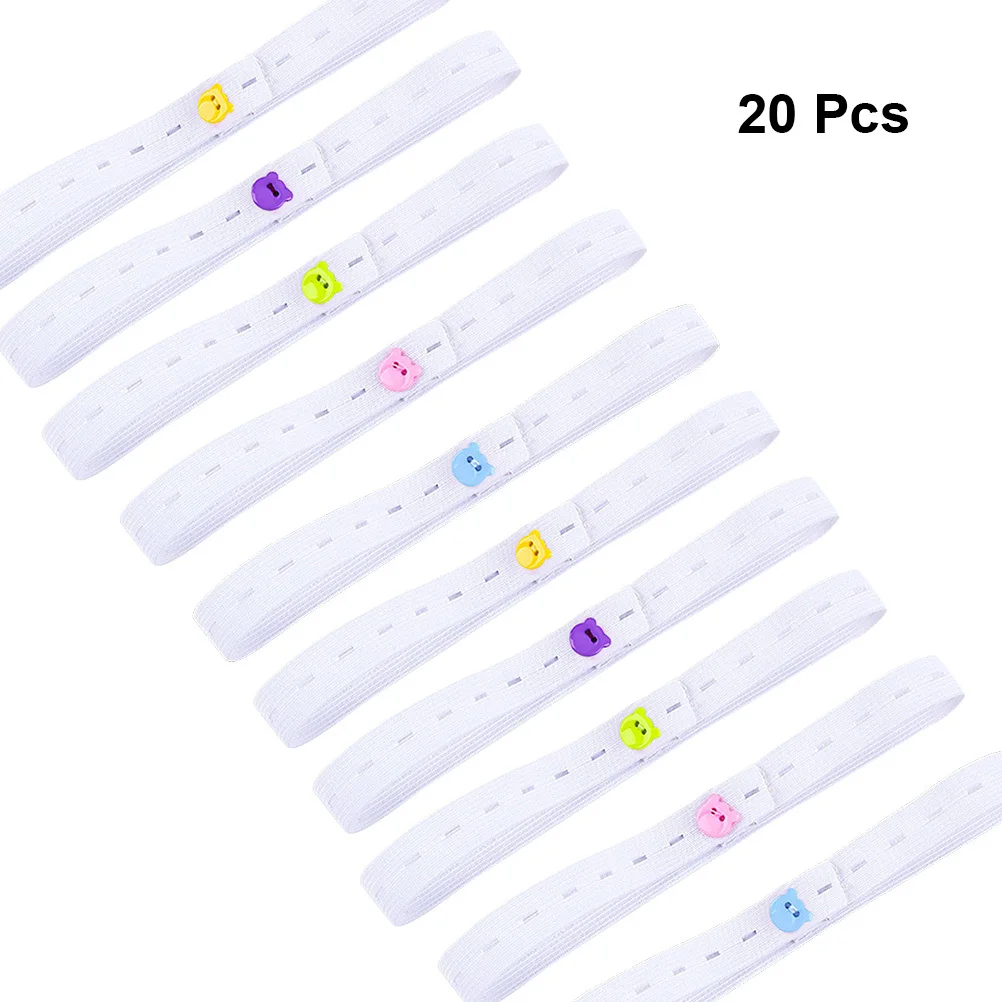 20pcs Fold Over Elastic Infant Baby Fastener Straps Adjustable Buckle Fixing Belt Soft Comfortable Diaper Safety Tape Durable