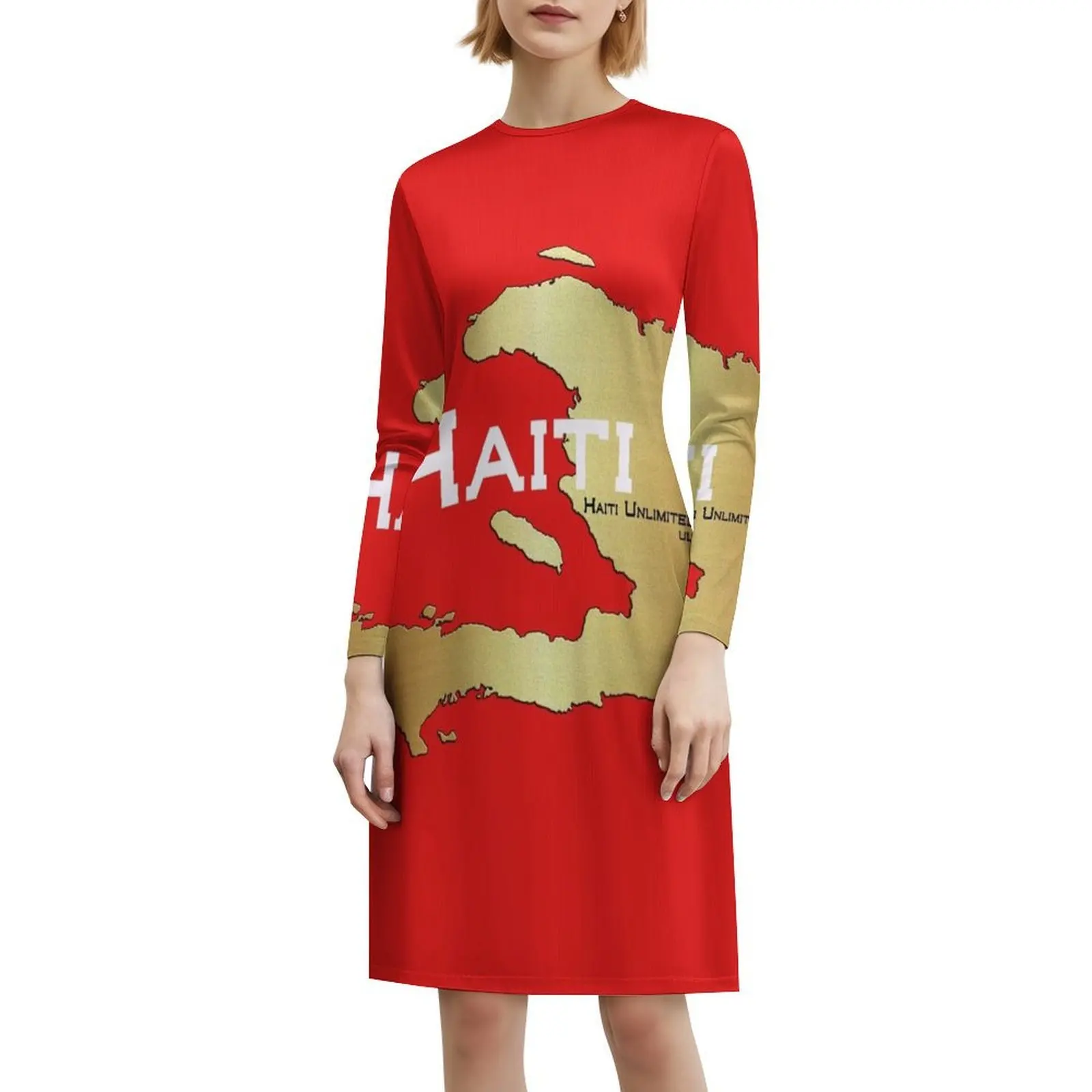 هايتي غير محدودة خريطة هايتي المرأة الهيب هوب الشارع الشهير فستان جرافيك طباعة ملابس للنادي هايتي هايتي خريطة هايتي تاون هايتي #6