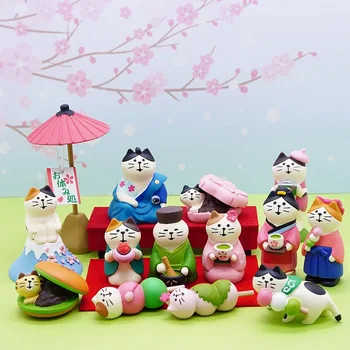 일본 자카 고양이 말차 티하우스 인스 자몽 시리즈 인형, DIY 송진 공예, 작은 장식품, 감 오리 사쿠라 레몬 다모