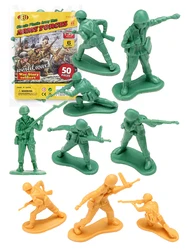 ViiKONDO Army Men Toy Soldier Action Figure 50pcs WWII US German Troops Battle 6 Poses Military Guy Model Wargame Gift for Boys
