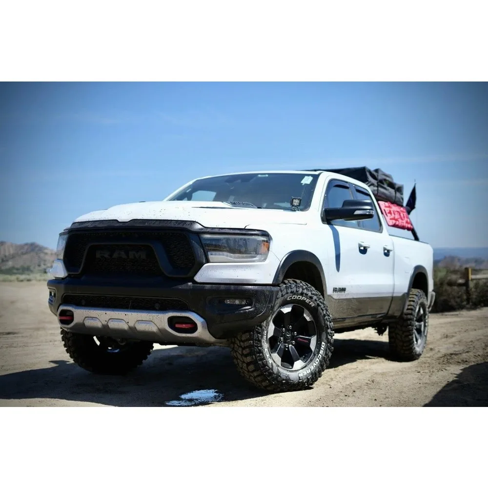 Overland AXIS Estante para cama de camión ajustable universal de 17" a 25" con luces LED Camas de 6' (62" OAL) Tienda superior para techo Overland