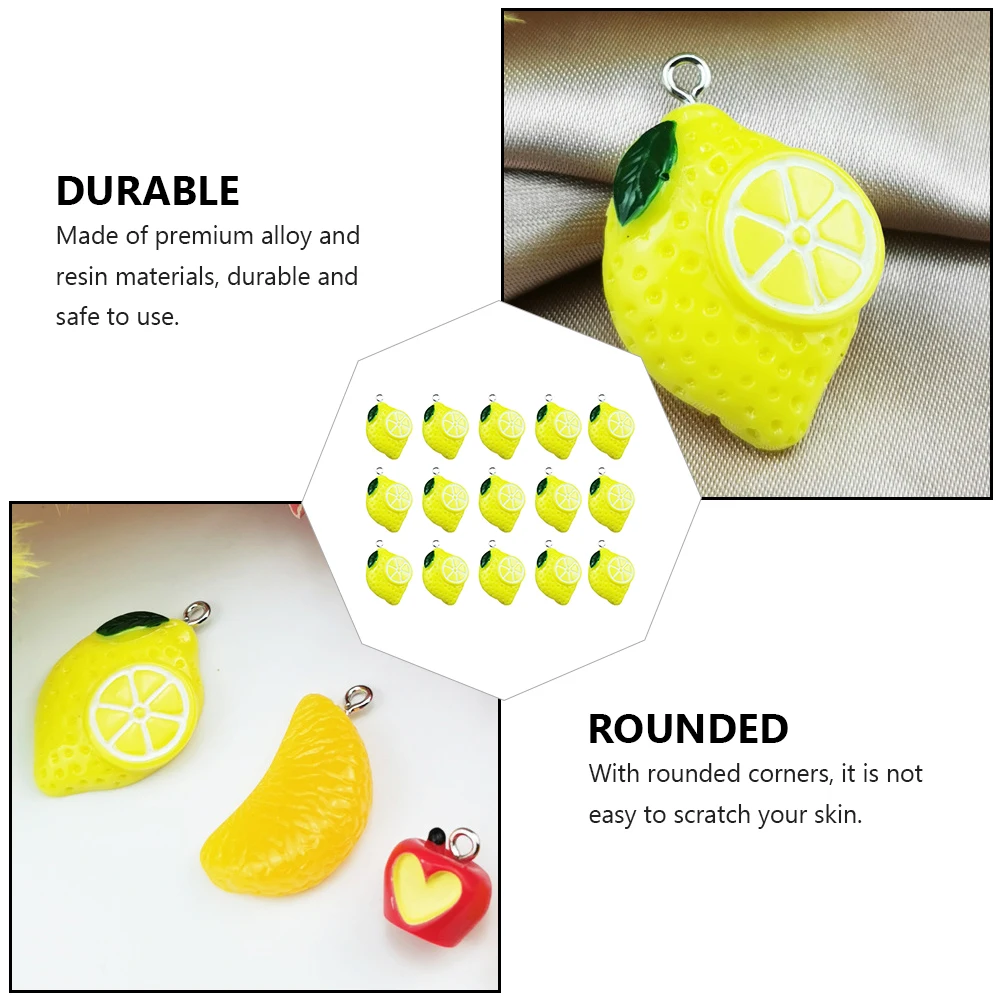 

Lemon Charms Jewelry Making DIY Pendants Accessories Alloy Bracelet Supplies Fruit Earrings Pendant Decorations