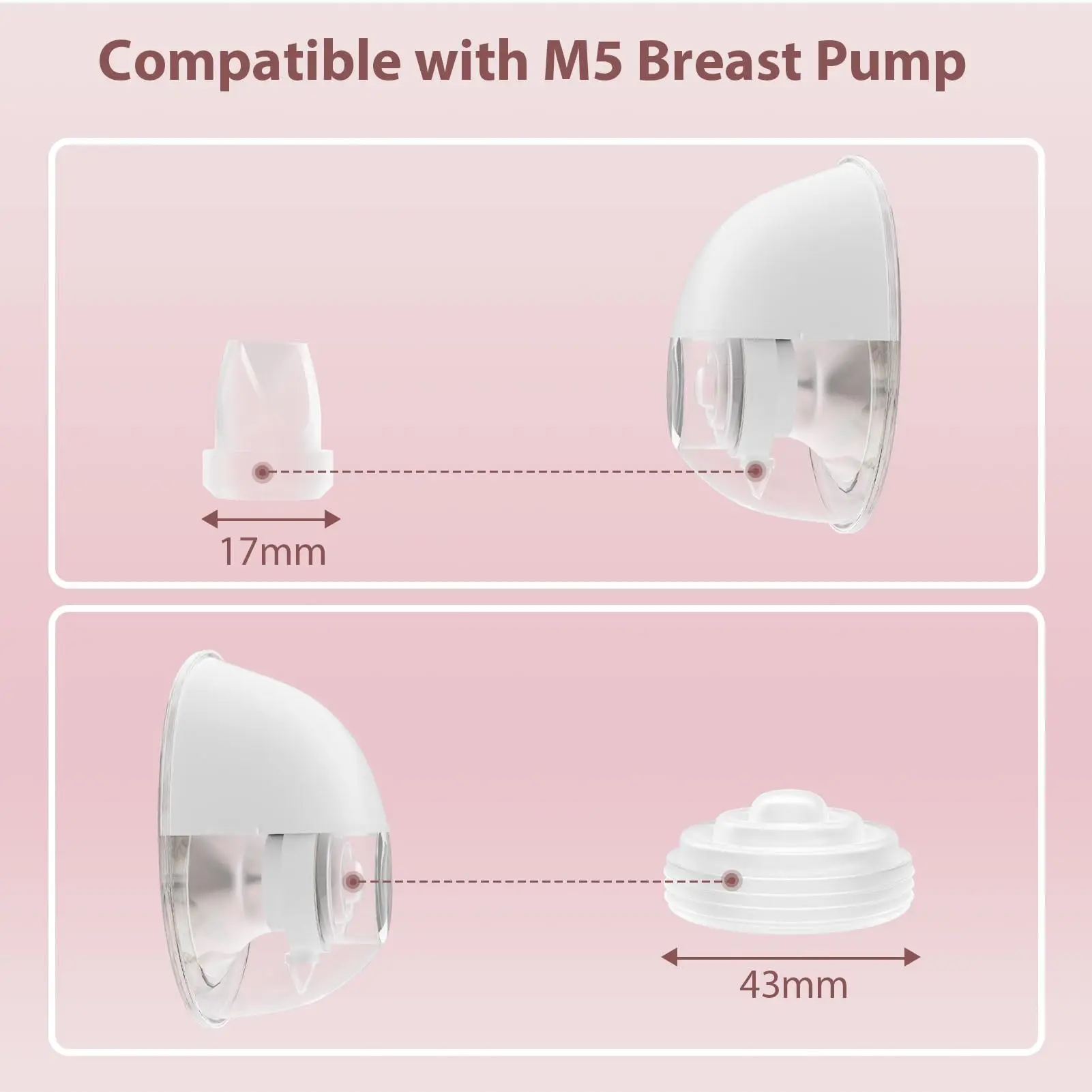 12 قطعة من أجزاء مضخة الثدي، صمام منقار البط السيليكون والحجاب الحاجز متوافق مع مضخة الثدي القابلة للارتداء M5، ملحقات بديلة #5