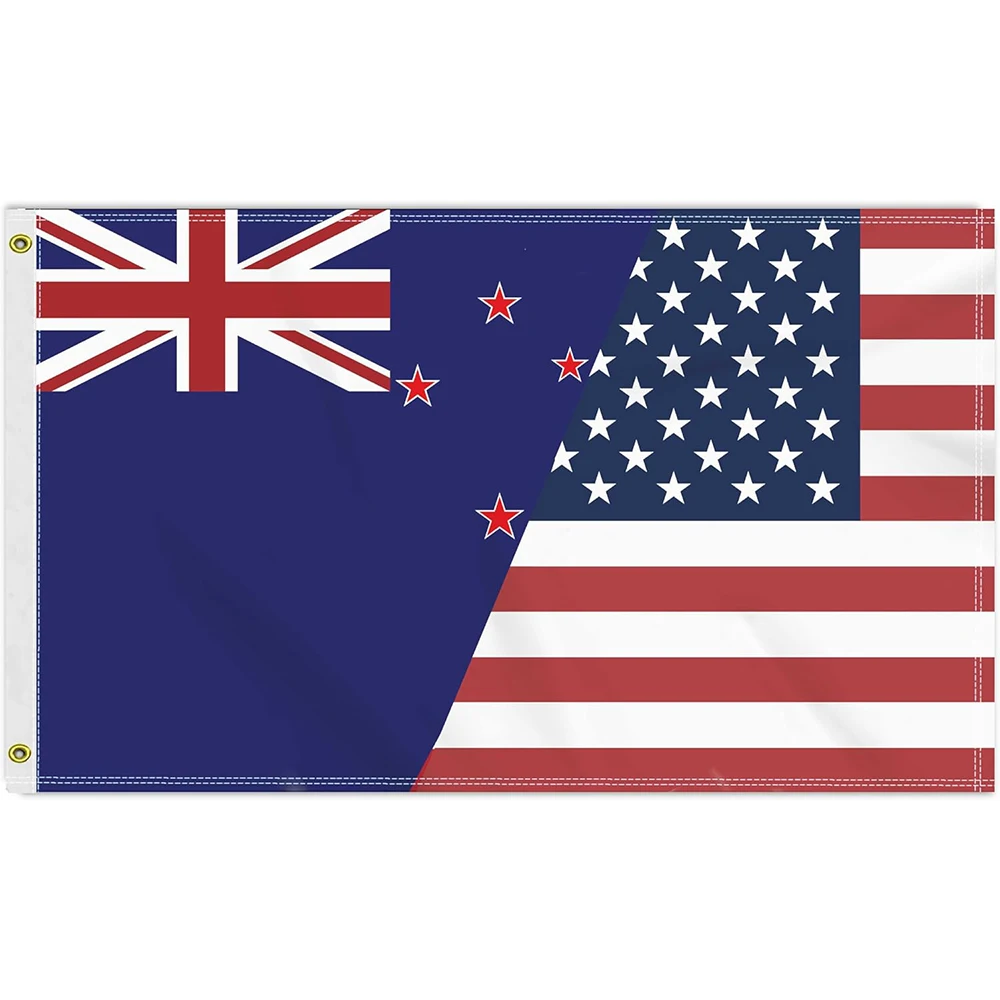 Flagicts 100% Polyester America USA New Zealand Flags