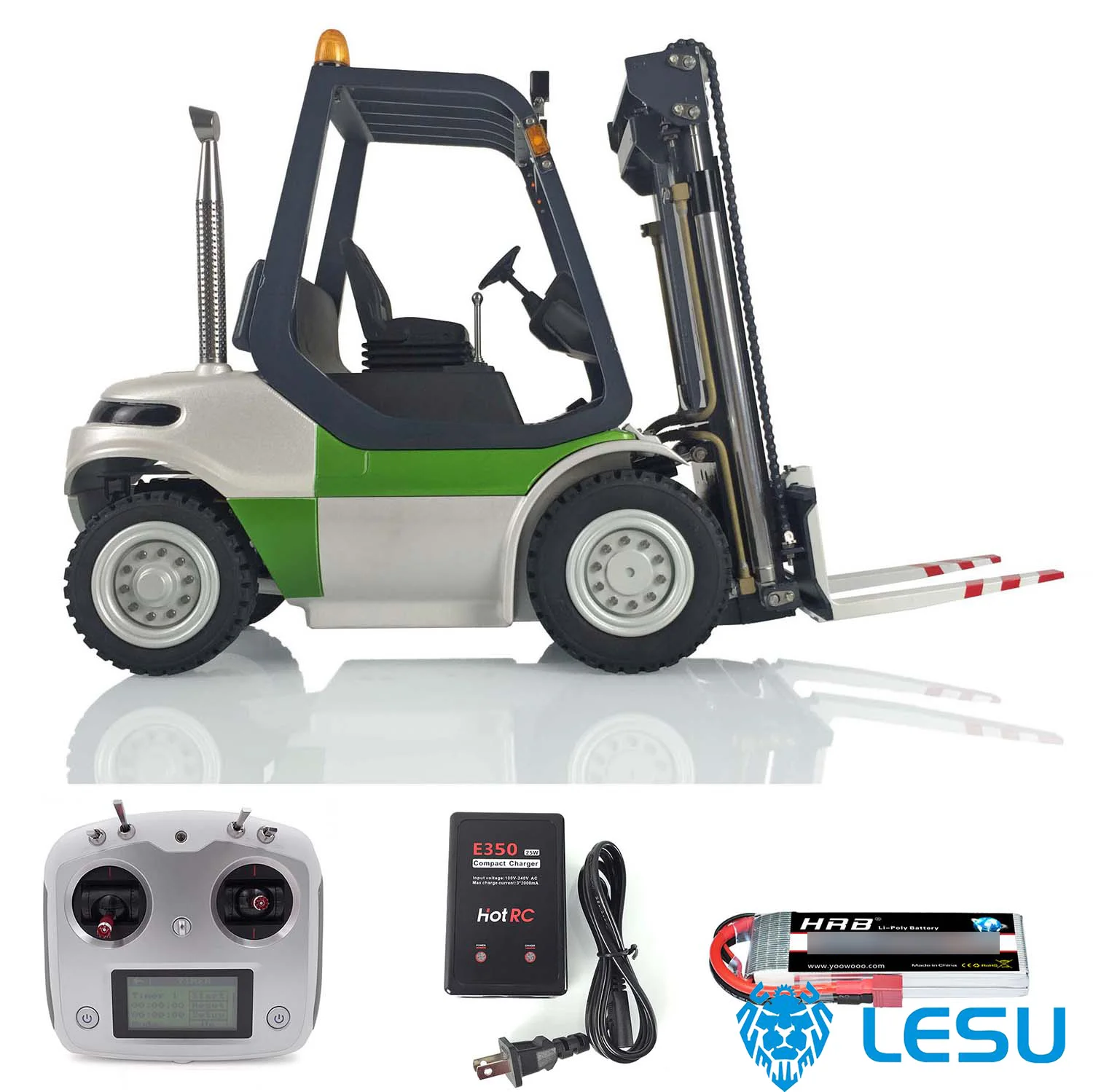 

LESU Full Metal 1/14 RC Hydraulic Forklift Finished Transfer Car ESC Motor Light Radio Battery Outdoor Boys Toys THZH1203