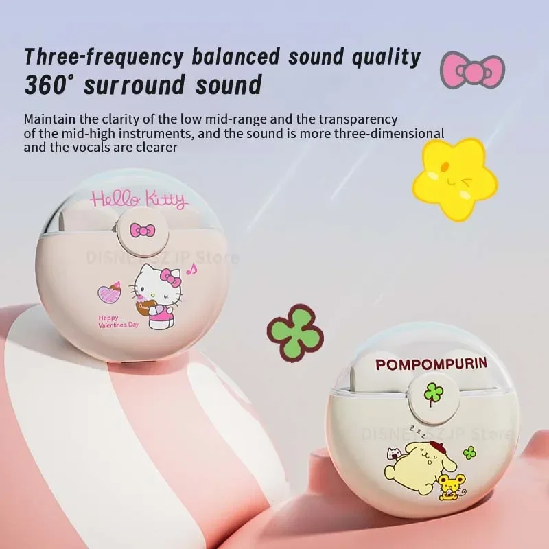 Hello Kitty TWS Earbuds Q50 Sanrio Wireless Earphones Bluetooth Cinnamoroll Music Sport Touch Control Gaming Headphones Gifts