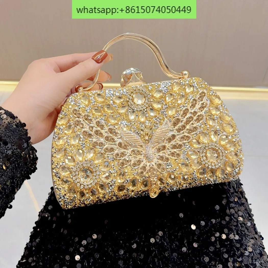 Diamond Set Crystal Handbag Full Diamond Fashion Dress Banquet Bag Evening Bag Single Shoulder Diagonal Straddle Bag