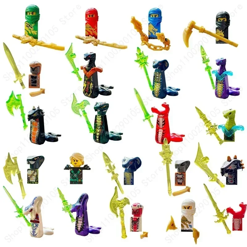 Movies Figs Garmadon Masters Snake Acidicus Jay Zane Kai Lloyd Char Aspheera Violet Pythor Snakes Building Block Mini Aciton Toy