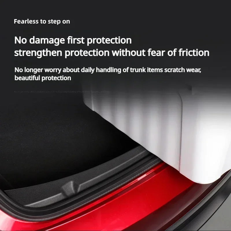 For Tesla New Model 3 Highland 2024 Car Trunk Sill Plate Protector TPE Boot Loading Cover Back Sill Anti Scratch Protection Lid